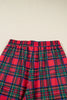 Red Plaid Mama Graphic Christmas Holiday Crewneck Pullover and Pants Two Piece Lounge Set