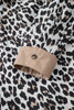 Multicolour Leopard Print Contrast Trim Button Split Neck Plus Long Sleeve Top