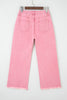 Peach Blossom Acid Washed High Rise Cropped Wide Leg Jeans