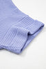 Wisteria Waffle V Neck Short Sleeve Knit Top