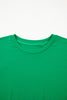 Bright Green Casual Plain Crew Neck Tee
