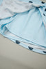 Sky Blue Ribbed Trim Polka Dot Print Tank Split Mini Skort 2pcs Set