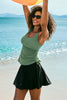 Mist Green Scoop Neck Adjustable Tankini and Matching Skort Bathing Suit