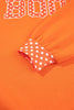 Grapefruit Orange Polka Dot Letter Print Contrast Trim Mock Neck Sweatshirt