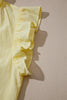 Yellow Cream V Neck Ruffle Trim Sleeveless Shift Top