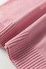 Light Pink Plaid Heart Embroidered Cuffed Drop Shoulder Crew Neck Sweater