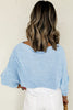 Beau Blue Solid Color Batwing Long Sleeve Top
