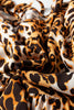 Leopard Print Short Puff Sleeve Slit Neck Babydoll Blouse