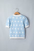 Rose Red Polka Dot Puff Short Sleeve Sweater Top