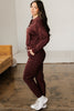 Chicory Coffee Button Drawstring Cropped Hoodie Jogger 2pcs Set