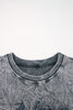 High-rise saved by grace Letter Embroidery Mineral Wash Loose Sweatshirt