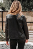Black Faux Leather Buttoned Front Boxy Jacket