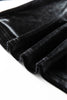 Black Frilled Collared Smocked Cuffs Puff Sleeve Velvet Blouse
