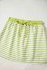 Green Stripe Collared V Neck Drop Shoulder Pullover and Skort 2pcs Outfit