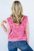 Black Leopard Print Knit Sleeveless Regular Wash Sweater Vest