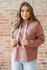 Casual Thermal Textured Lace Drawstring Baggy Hoodie
