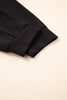 Black Exposed Seam Detail Skinny Drawstring Jogger Pants