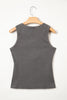 Blue Vintage Distressed Ribbed Mineral Wash Tank Top