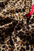Brown Fierce Leopard Allure Contrast Ruffle Trim V Neck Shirt