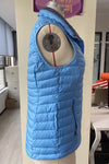 Black Plush Collared Quilted Zipped Puffer Vest