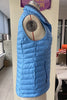 Black Plush Collared Quilted Zipped Puffer Vest