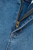 Sail Blue Exposed Stitching Straight Jeans
