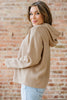 Casual Thermal Textured Lace Drawstring Baggy Hoodie