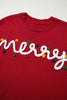 Racing Red Merry Colorful Dot Detail Christmas Drop Shoulder Sweater