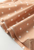 Khaki Polka Dot Print Drawstring Wide Leg Pants