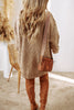 Burgundy Cable Knit Drop Shoulder Loose Fit Sweater Dress