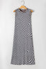 Multicolour Leopard Checkered Double Printed Reversible Sleeveless Long Dress