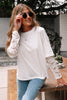 White Lace Long Sleeve Insert Drop Shoulder Tee