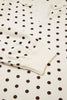 White Polka Dot Print Notched Neck Long Sleeve Top Drawstring Jogger Pants Waffle Knit Lounge Set