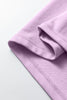 Orchid Petal Solid Color Raw Seam Patchwork Baggy Sweatshirt