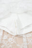 White Sheer Lace Frilly Ruffles High Low Long Skirt
