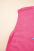 Bright Pink Western Cowboy Embroidery Round Neck Sleeveless Sweater
