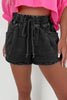 High-rise Drawstring High Waist Casual Denim Shorts with Pockets