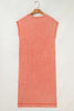 Carrot Mineral Wash Pocketed T-shirt Long Dress