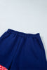 Racing Red Polka Dot Trim Baggy Pullover 2pcs Short Set