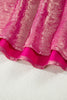 Bright Pink Metallic Round Neck Cap Sleeve Tee