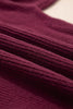 Burgundy Lace Bowknot Asymmetric Neck Sweater