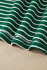 Green Stripe Contrast Print Color Block Detail Relaxed Tee