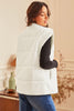 Beige Zipper Stand Neck Oversized Puffer Vest