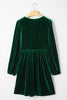 Evergreen Bowknot Decor High Waist Velvet Mini Dress
