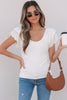 White Eyelet Ruffle Sleeve Slim Fitted Top