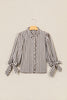 Brown Plaid Knot Half Sleeve Button Down Shirt