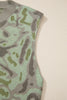 Green Camo Print Button Front Loose Sweater Vest