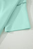 Light Pink Solid Color Exposed Seam Mock Neck Oversize Tee Casual Shorts 2pcs Outfit
