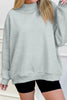 Black Solid Color Oversized Mock Neck Sweatshirt