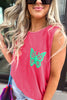 Sachet Pink Butterfly Graphic Casual Tank Top
